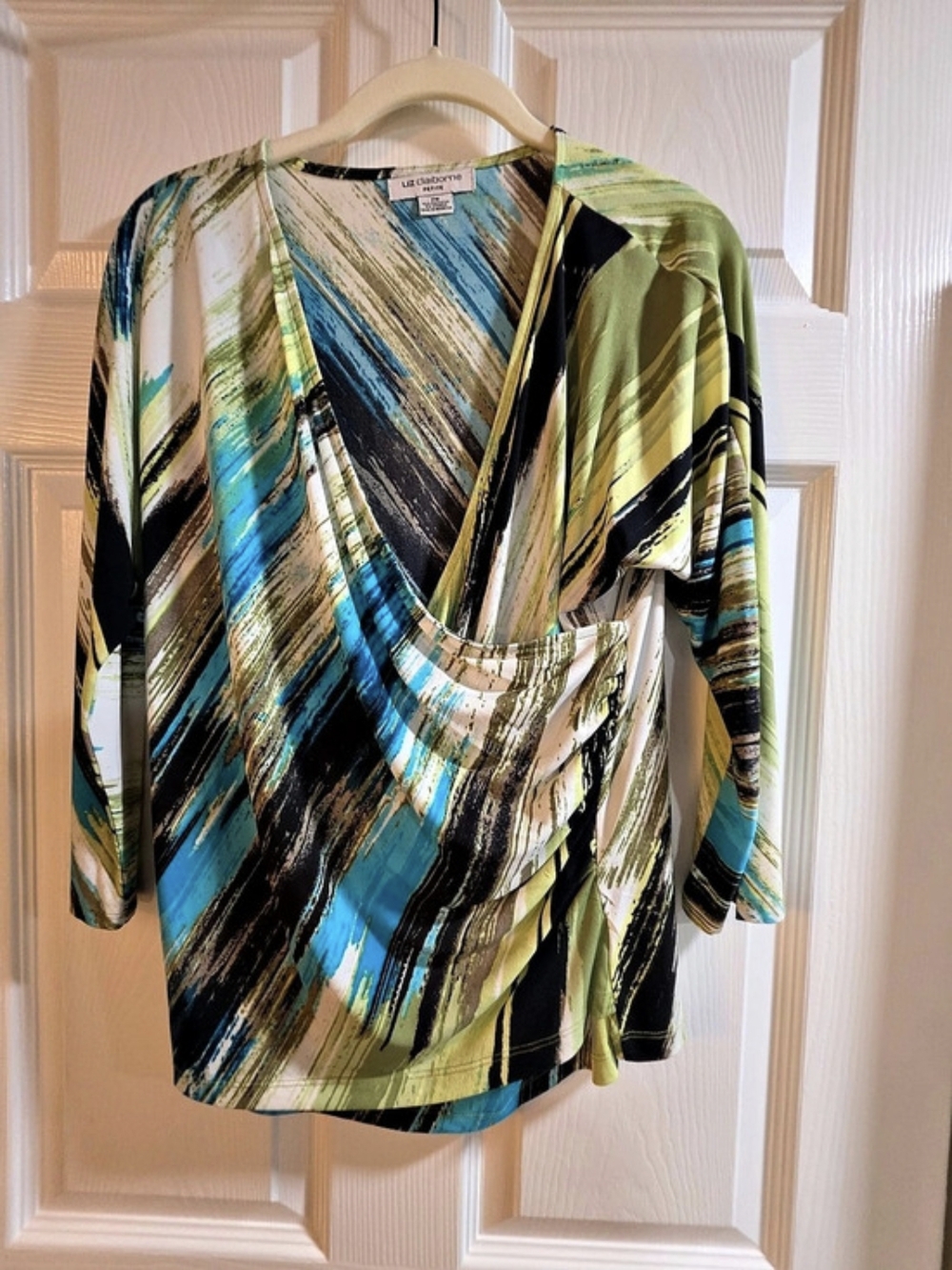Liz Claiborne Petite Medium Surplice Wrap Top-size PM